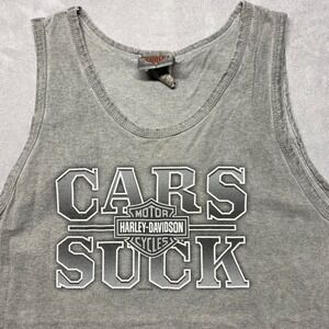 Harley Davidson Tank Top Men's Medium "Cars‎ Suck" Graphic Sauk City WI 2013